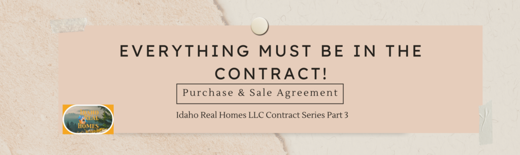 Real Estate Contract must be in Writing