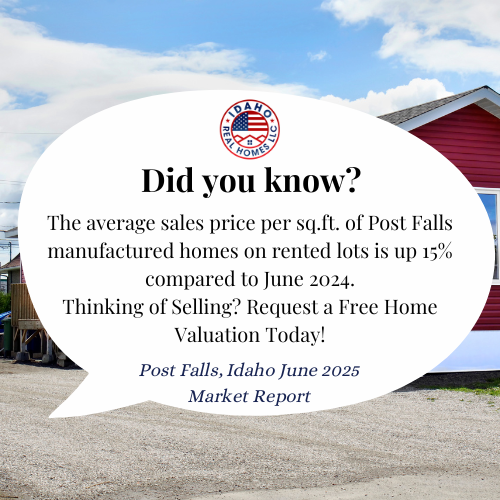 Post Falls Home Values Up June 2025
