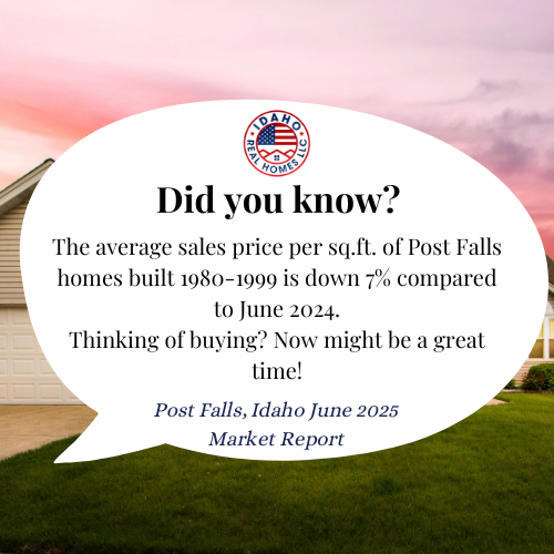 Post Falls Idaho Home Values June 2025